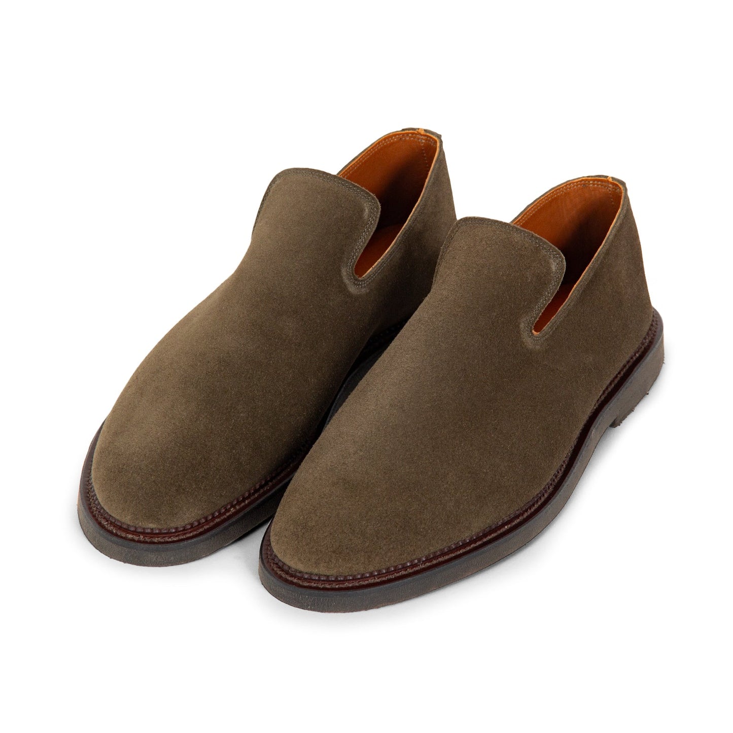 Slipper - Dark Olive Janus Calf Suede - VIBERG