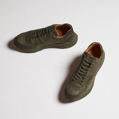 Sneaker - Olive Green Calf Suede